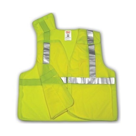 Job Sight HighVisibility Yellow Breakway Mesh Vest, XL